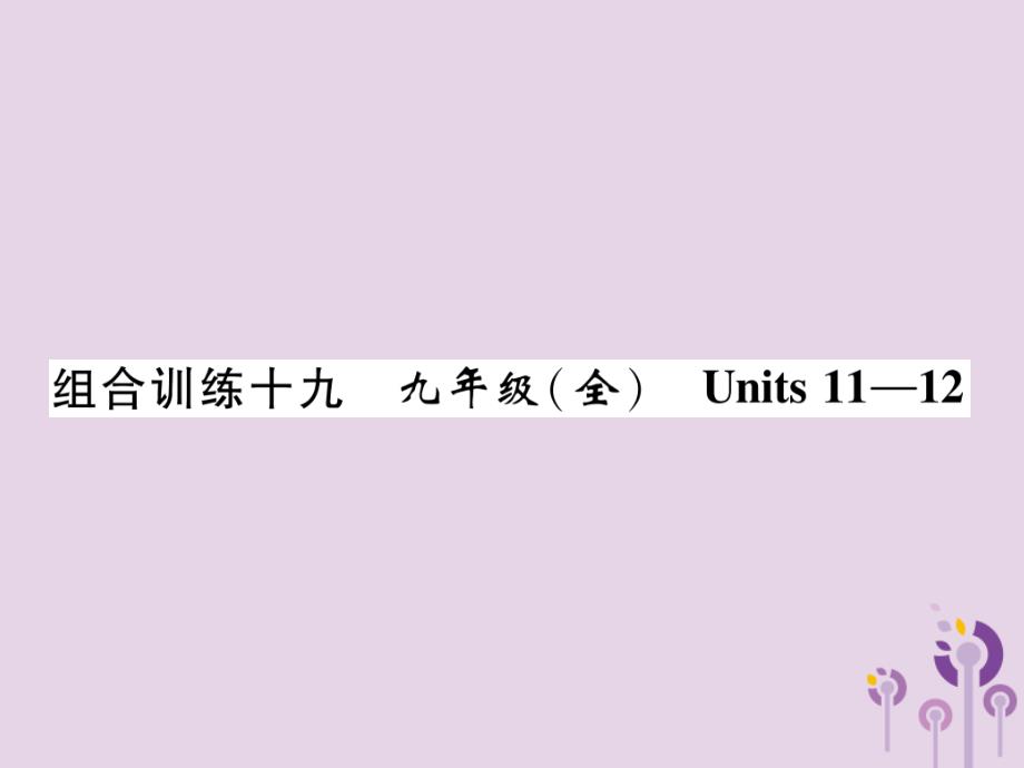 贵阳专中考英语总复习第1部分教材知识梳理篇组合训练19九全Units精练 1.ppt_第1页