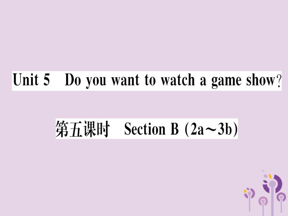 （通用版）2018秋八年级英语上册Unit5Doyouwanttowatchagameshow（第5课时）习题课件（新版）人教新目标版 (1).ppt_第1页