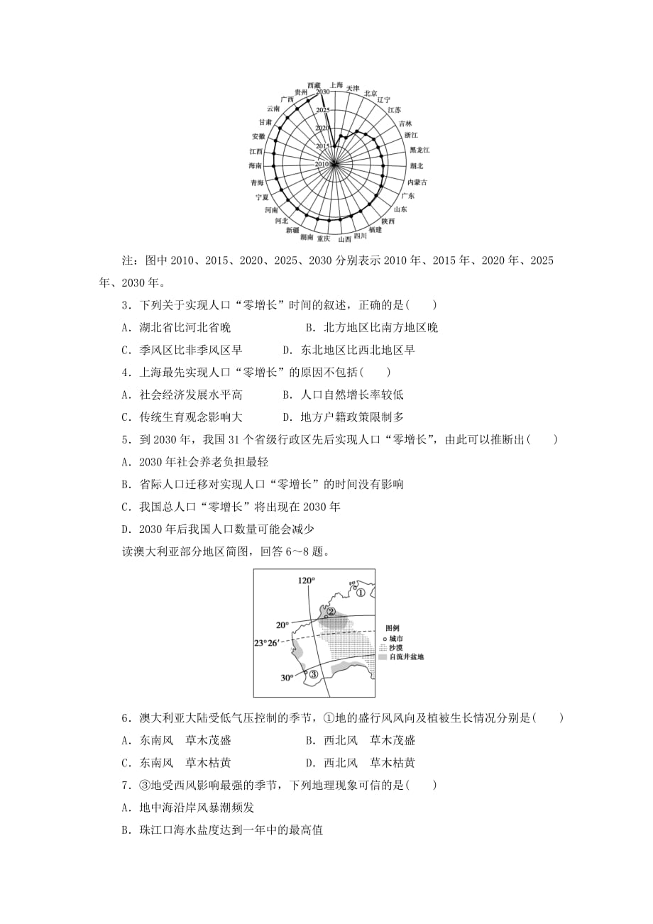 高考地理大二轮复习模拟试题精编（六）_第2页