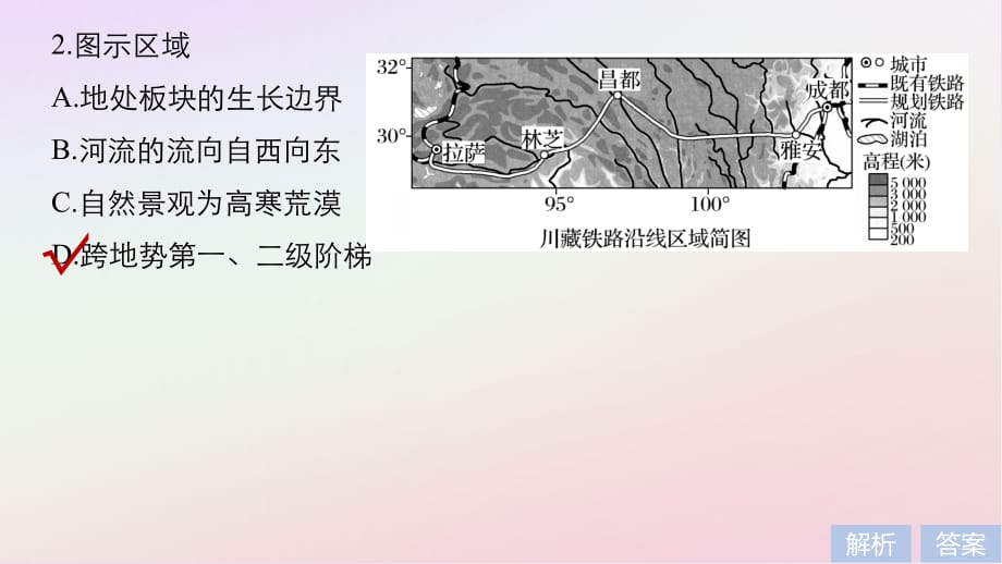 高考地理二轮复习考前三个月第二部分专题二解题技能提升练15知识整合应用专练__破解“不善于调用多种原理分析微观区域”困惑课件_第5页