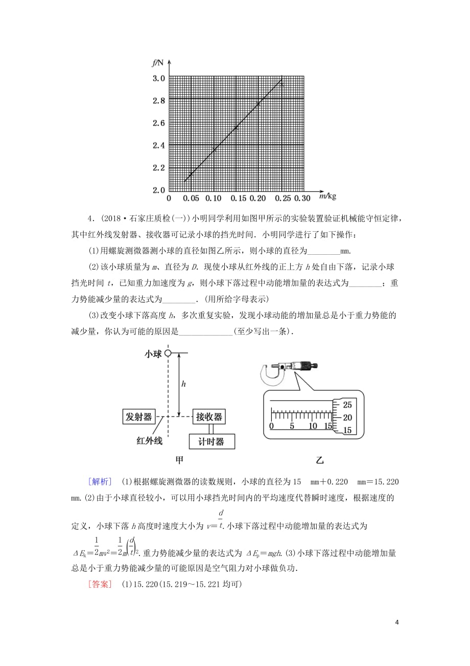 高考物理大二轮复习专题六物理实验专题跟踪训练14力学实验_第4页