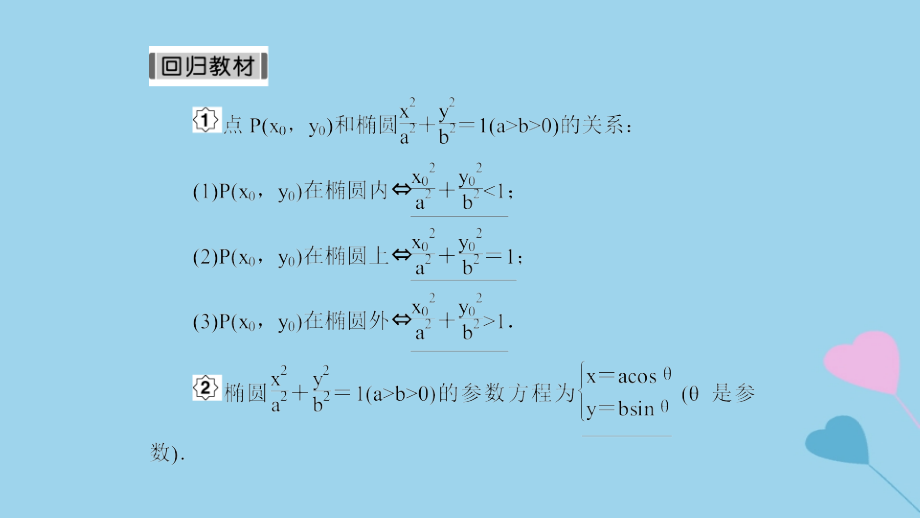 高考数学一轮复习第9章解析几何第6课时椭圆二课件理_第4页