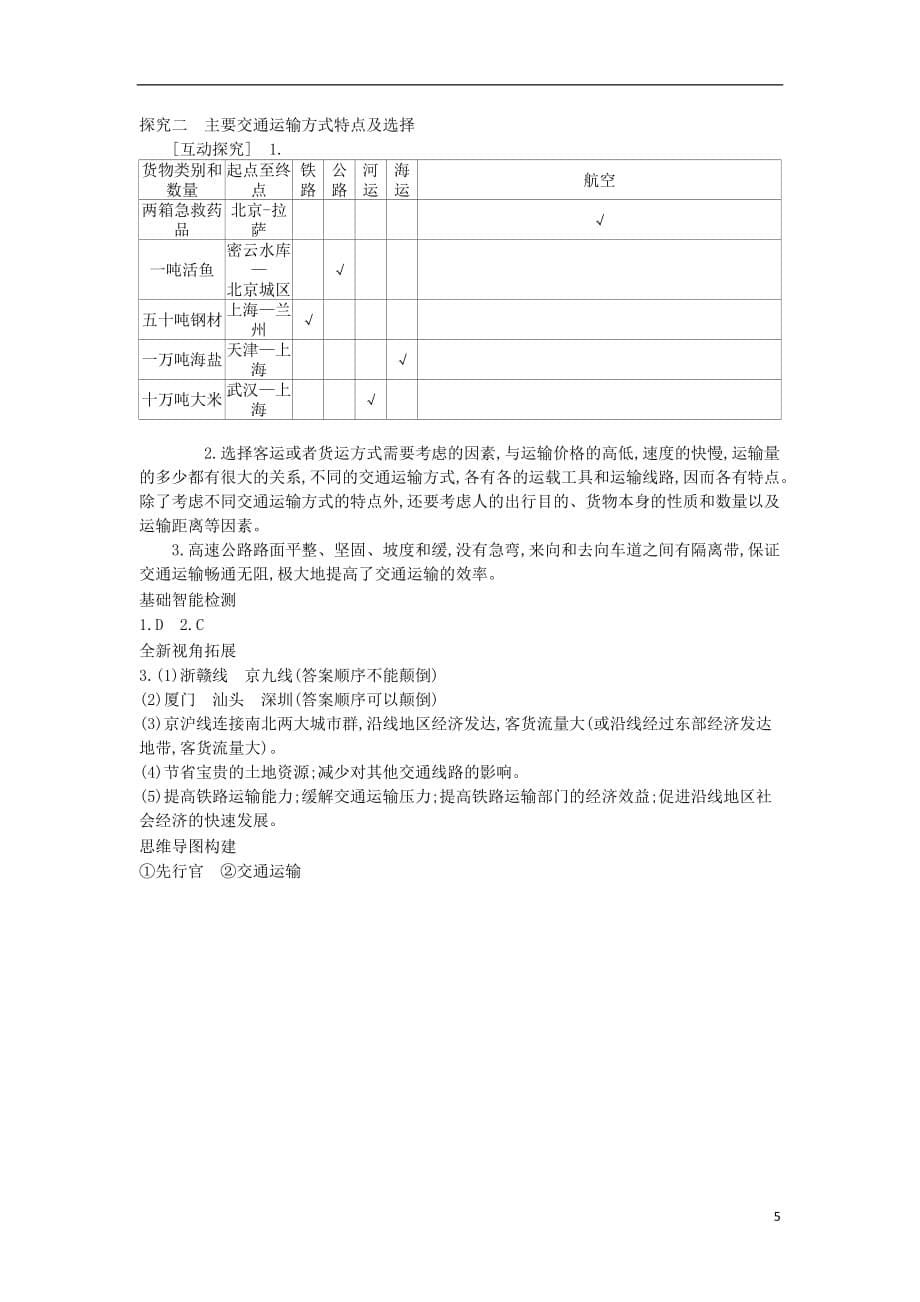 高考地理总复习区域地理——中国地理《中国的经济发展——逐步完善的交通运输》导学案_第5页