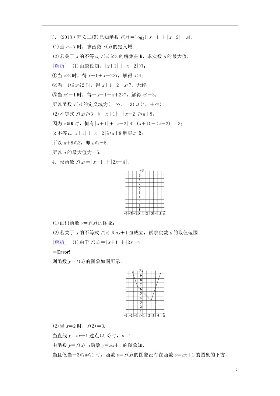 高考数学大二轮复习第1部分专题8选考系列第2讲不等式选讲练习_第2页