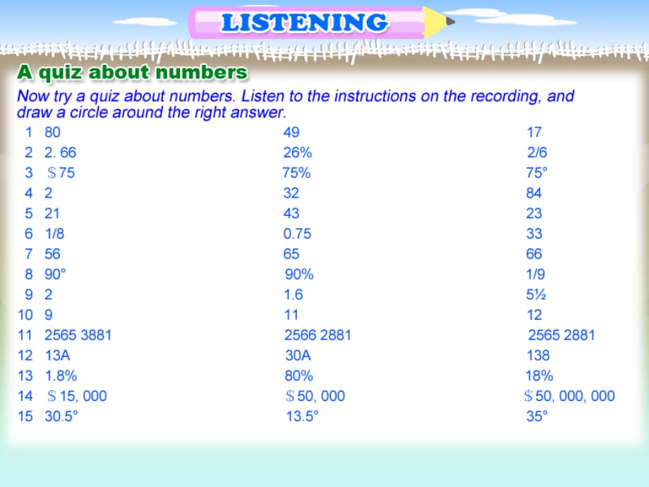 辽宁法库东湖第二初级中学八级英语上册Chapter4NumbersListeningandspeaking牛津沈阳 1.ppt_第2页