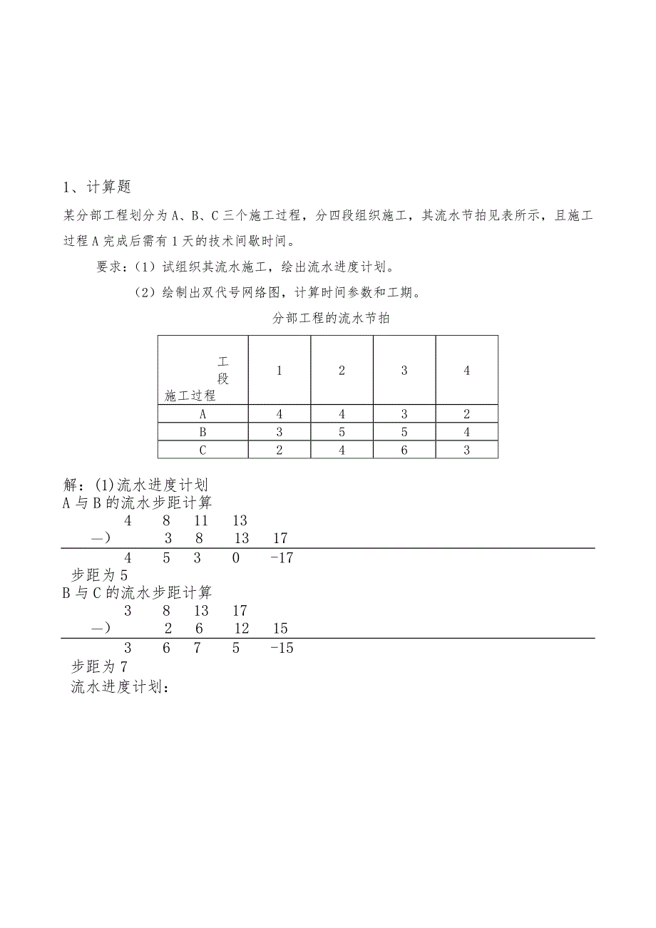 郑州大学远程本科土木工程专业施工组织作业_第2页