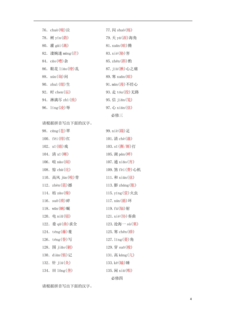 高考语文学业水平测试一轮复习专题二字形知识整合_第4页