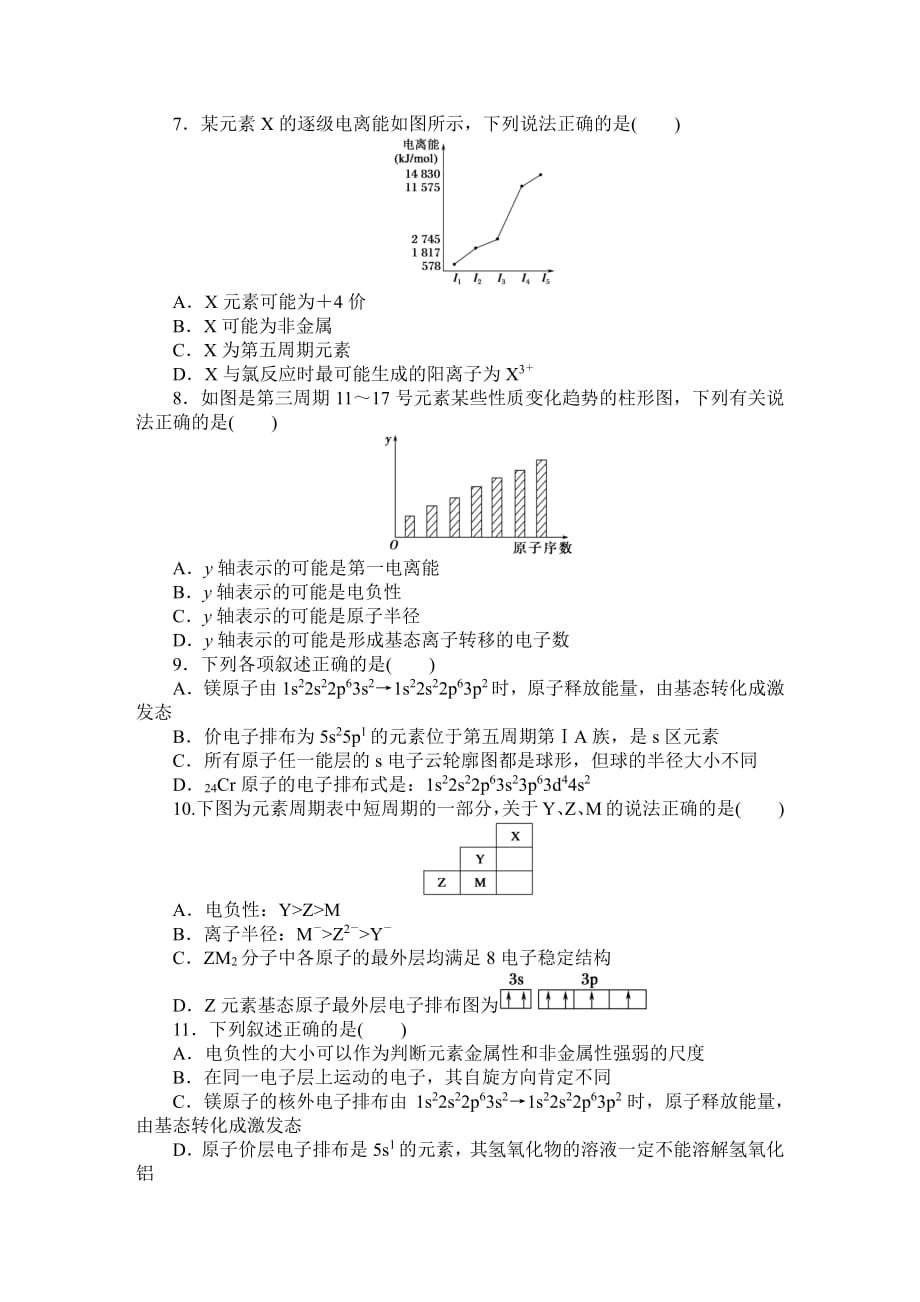 2020届天津市二十中高二化学下学期阶段测试题_第2页