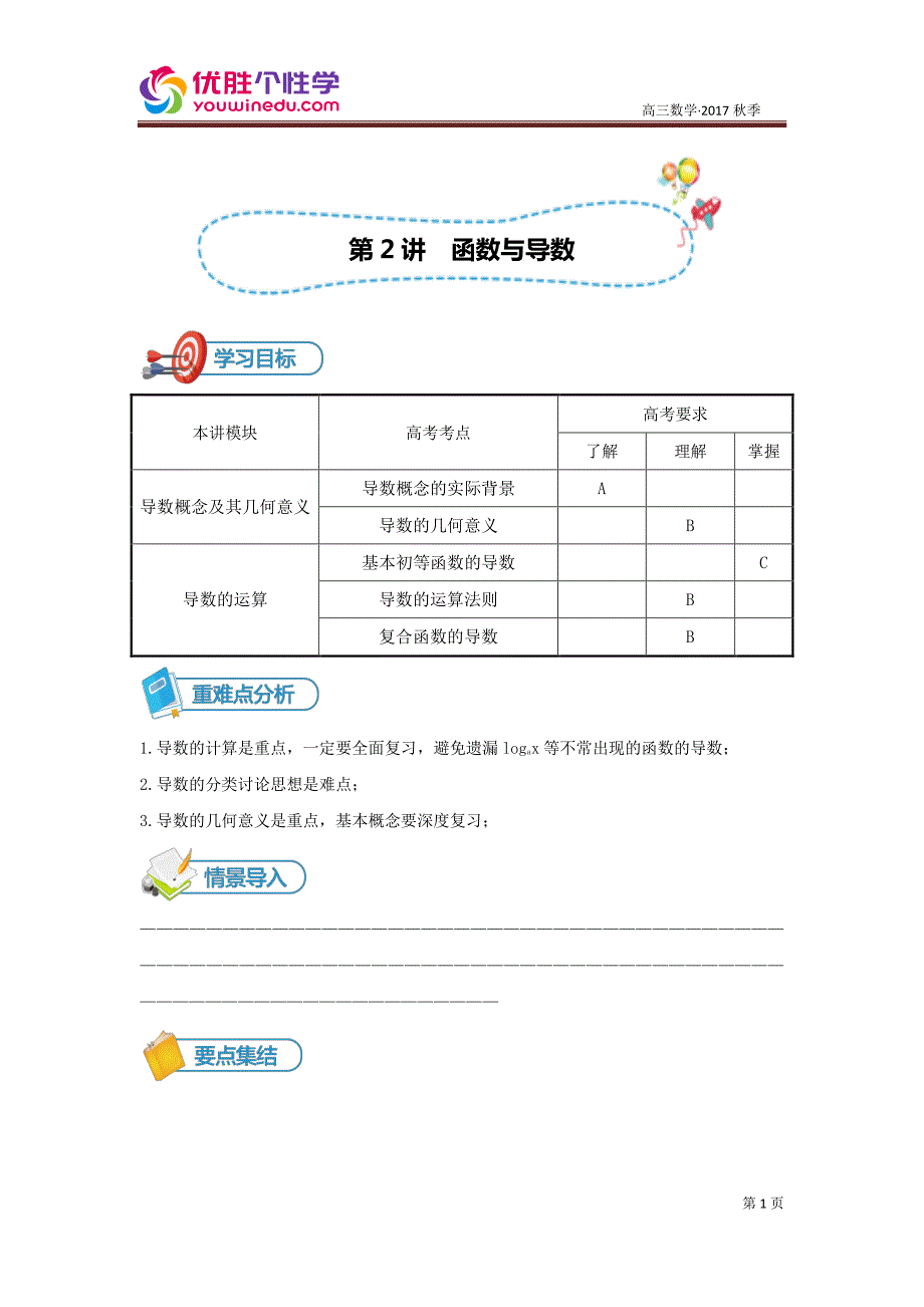 教培机构高中数学讲义][高三二轮 第2讲 函数与导数]讲义学生版.pdf_第1页