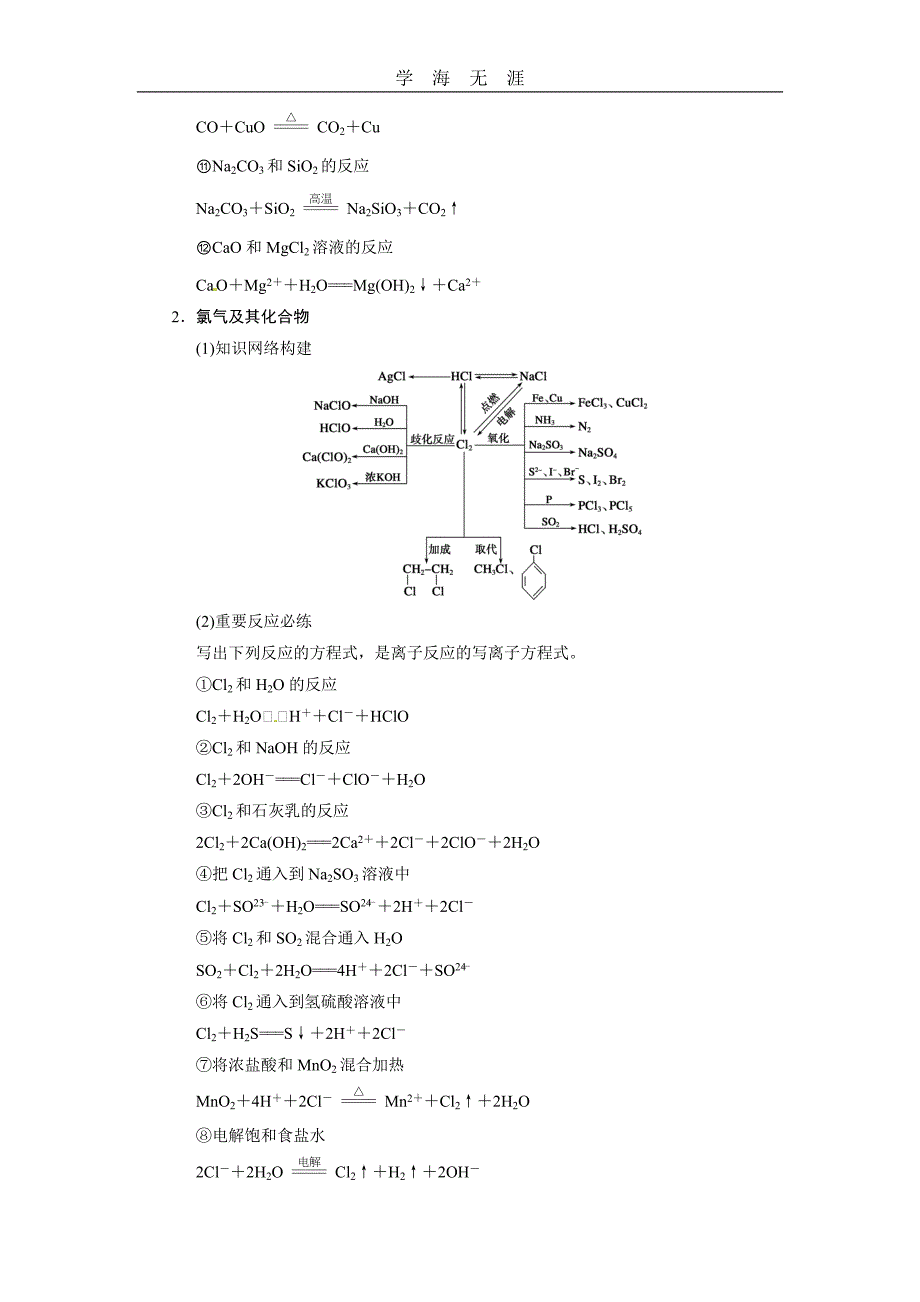 步步高2014届新人教课标Ⅰ高三化学一轮总复习资料word版：第四章 排查落实练七_第2页