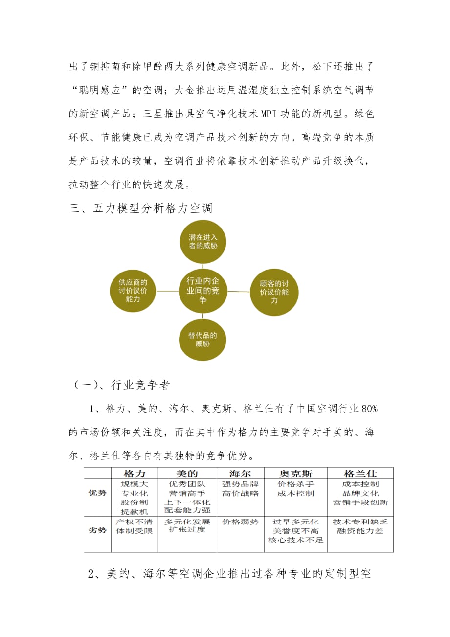 格力五力模型分析报告文案_第3页