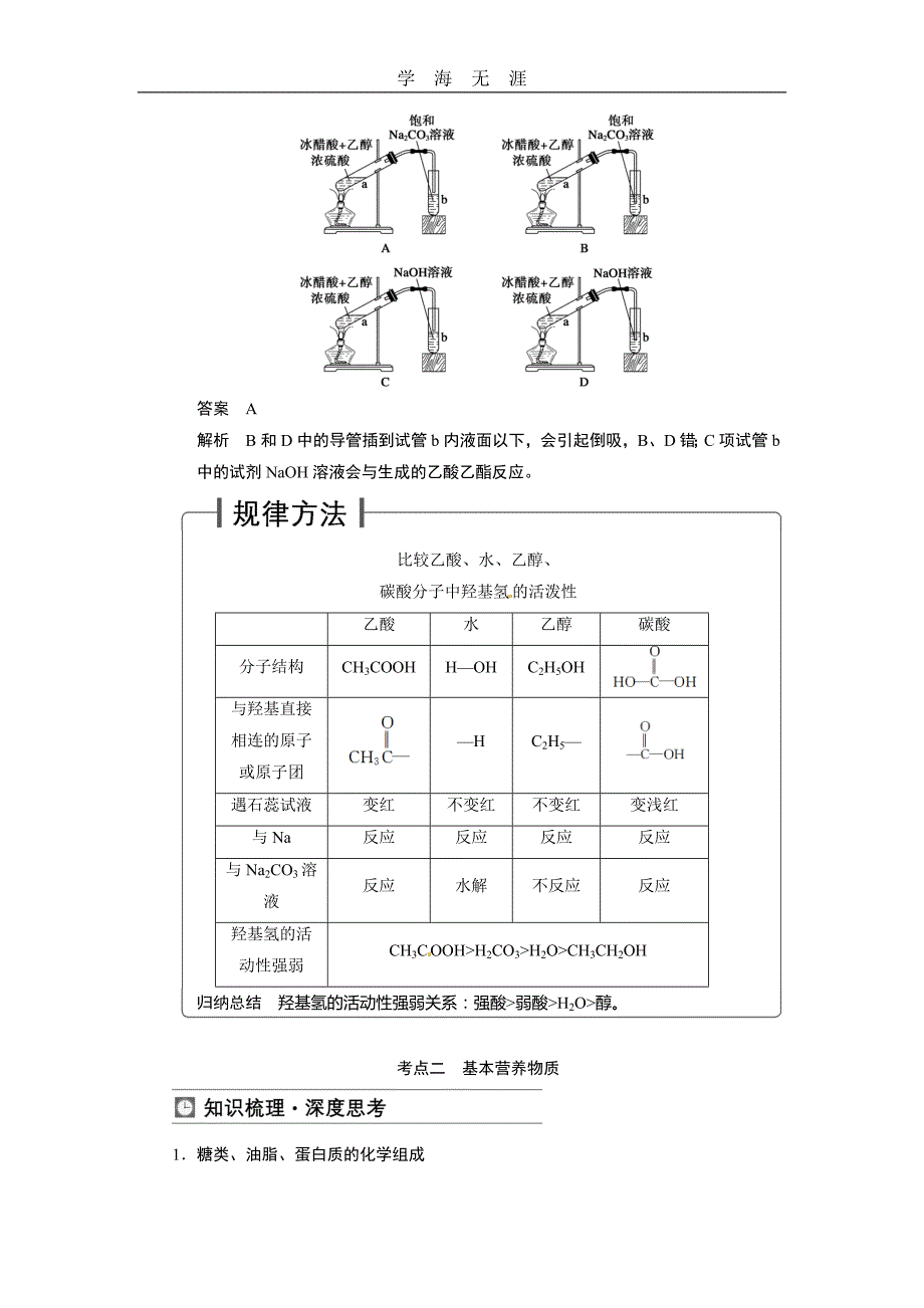 步步高2014届新人教课标Ⅰ高三化学一轮总复习资料word版：第九章 第2讲_第4页