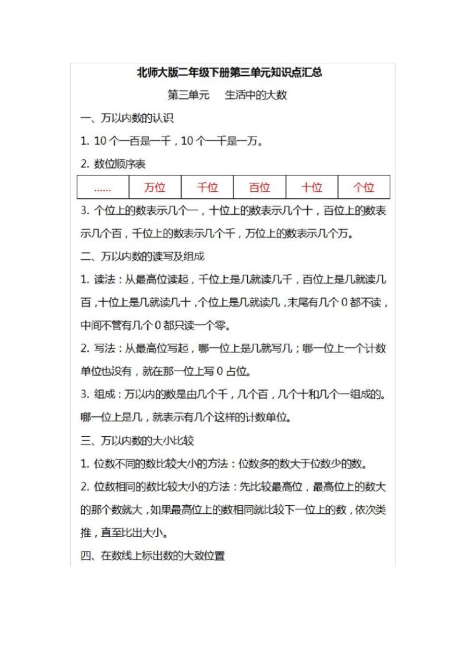 北师大数学二年级下册知识汇总复习_第4页