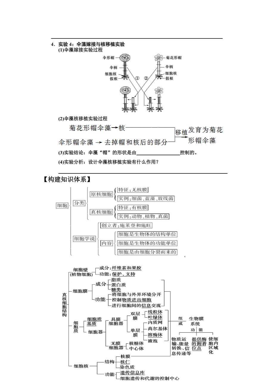 必修一细胞的结构细胞核一轮复习学案_第4页