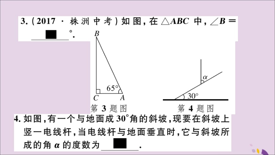 （通用）八年级数学上册11.2与三角形有关的角11.2.1第2课时直角三角形的两锐角互余习题讲评课件（新版）新人教版_第3页