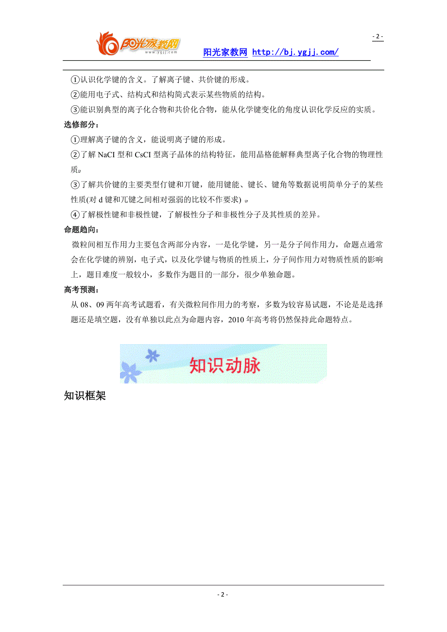 优秀老师推荐化学复习必备精品 一轮复习必备精品——专题九《微粒间相互作用力》_第2页