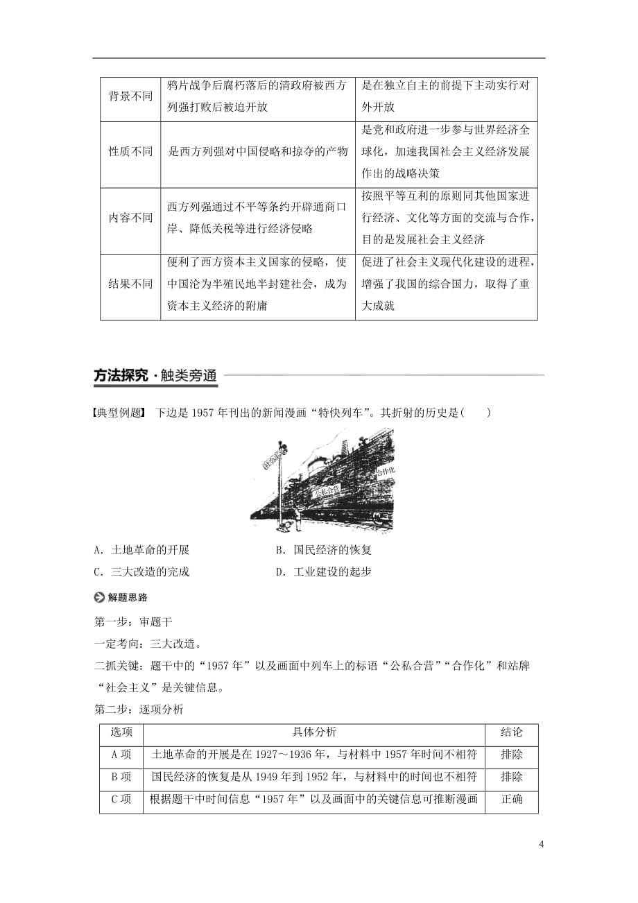 （浙江专用）高中历史专题三中国社会主义建设道路的探索专题学习总结学案人民版必修2_第4页