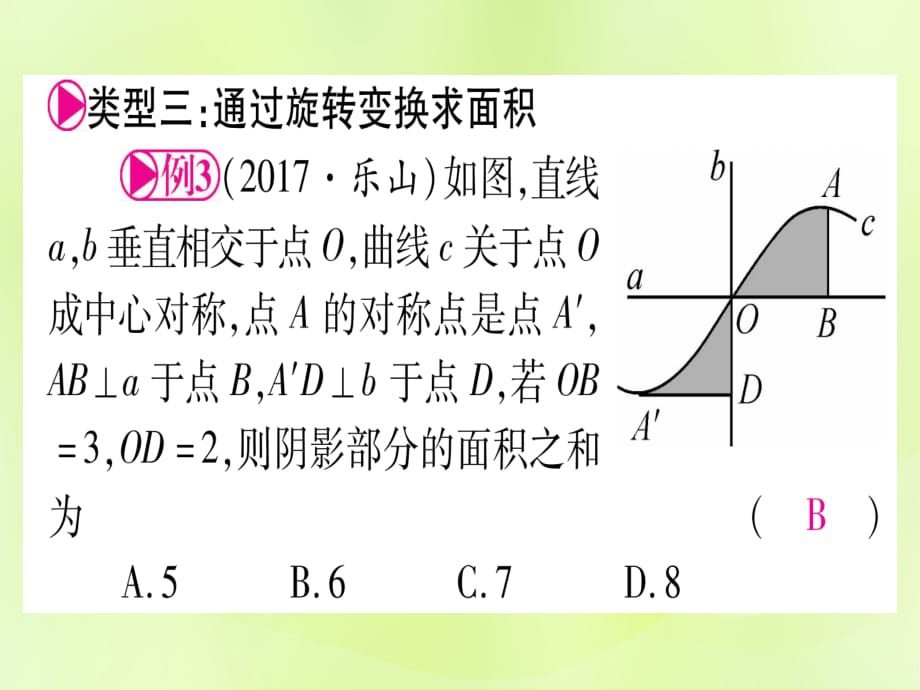 （湖北专用版）中考数学优化复习第6章圆方法技巧训练三几何中与面积有关的计算实用课件_第5页