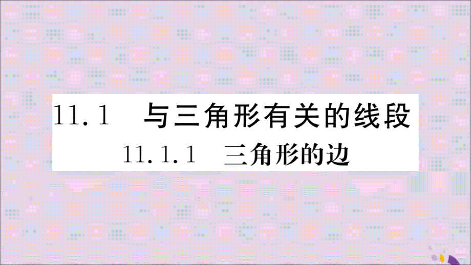 （通用）八年级数学上册11.1与三角形有关的线段11.1.1三角形的边习题讲评课件（新版）新人教版_第1页