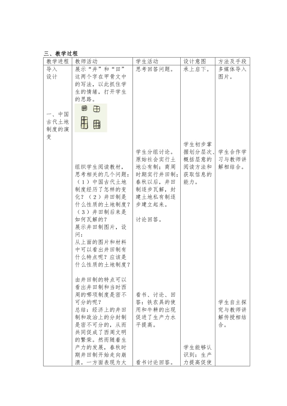 中国古代的土地制度教学设计_第2页