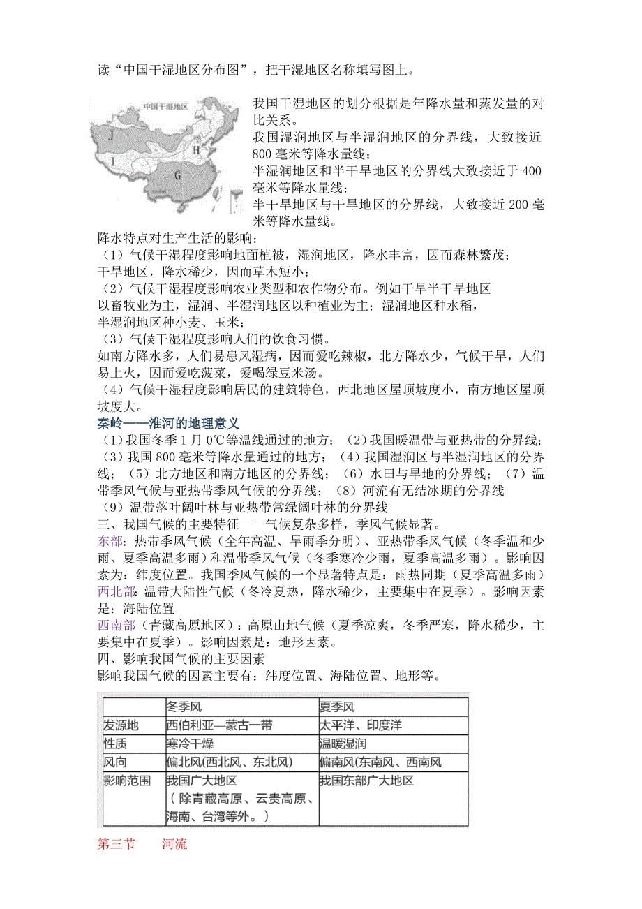 八上2018人教版地理复习提纲_第5页