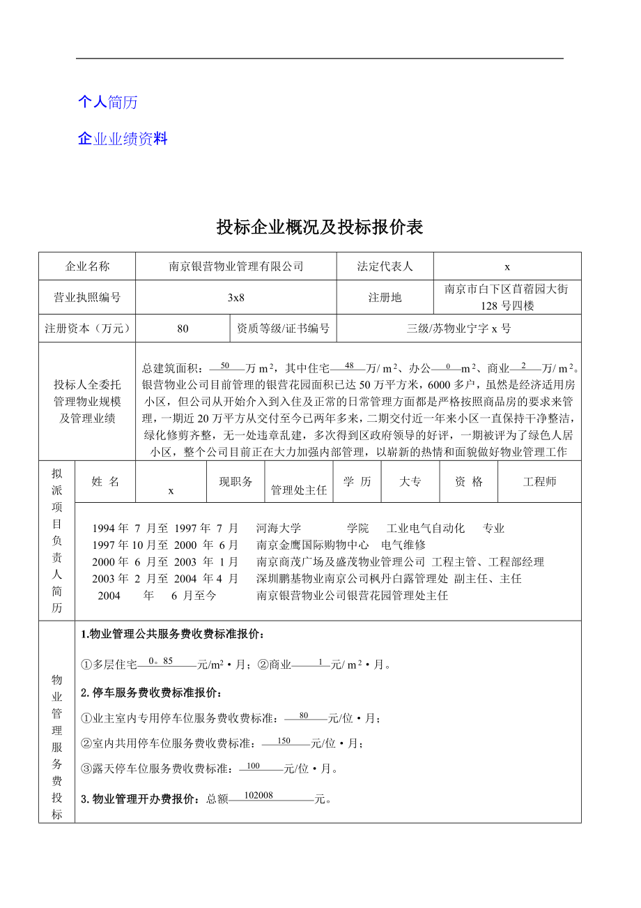 2020年（招标投标）绿野仙景花园物业投标书_第2页