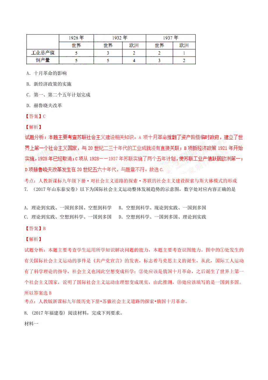 【专题]】21 两次世界大战间的东西方世界（第03期）-2017学年中考历史试题分项版解析汇编（解析版）.doc_第3页