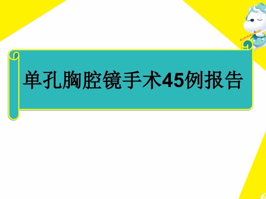 单孔胸腔镜手术例报告PPT课件_第1页