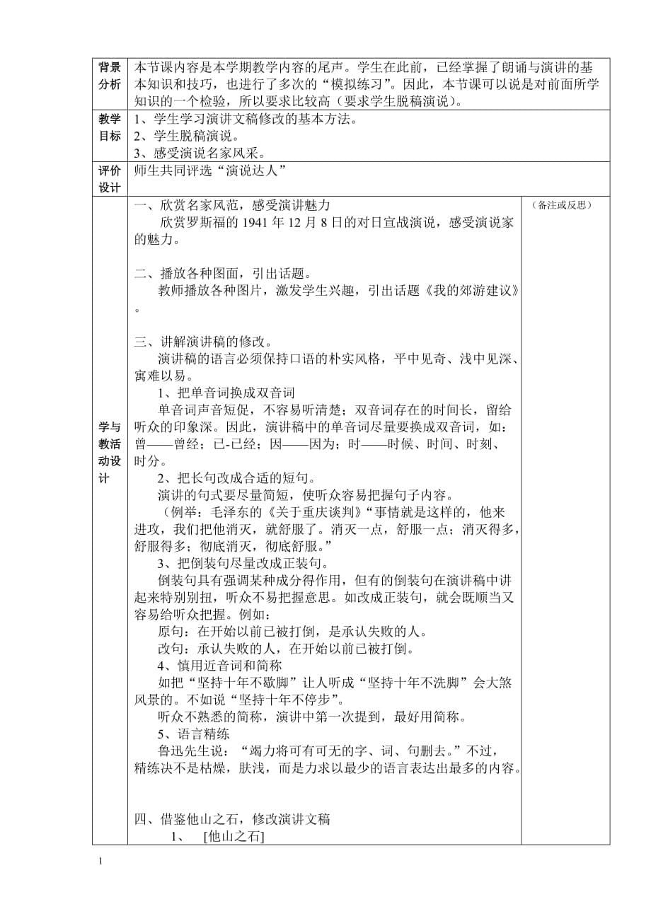 参考：演讲与口才校本课程教学方案教学材料_第5页