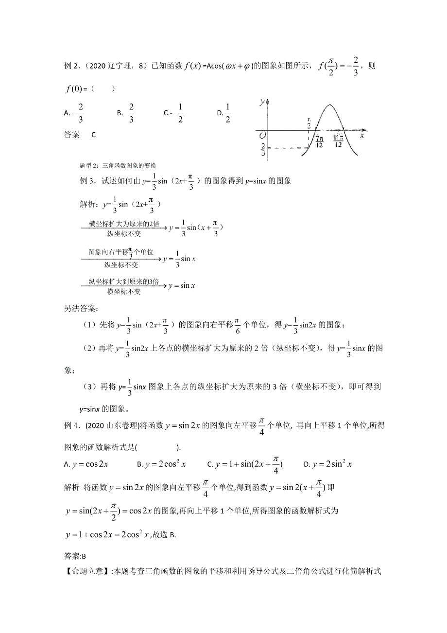 2020高三数学高考复习必备精品教案：三角函数的图像与性质_第4页