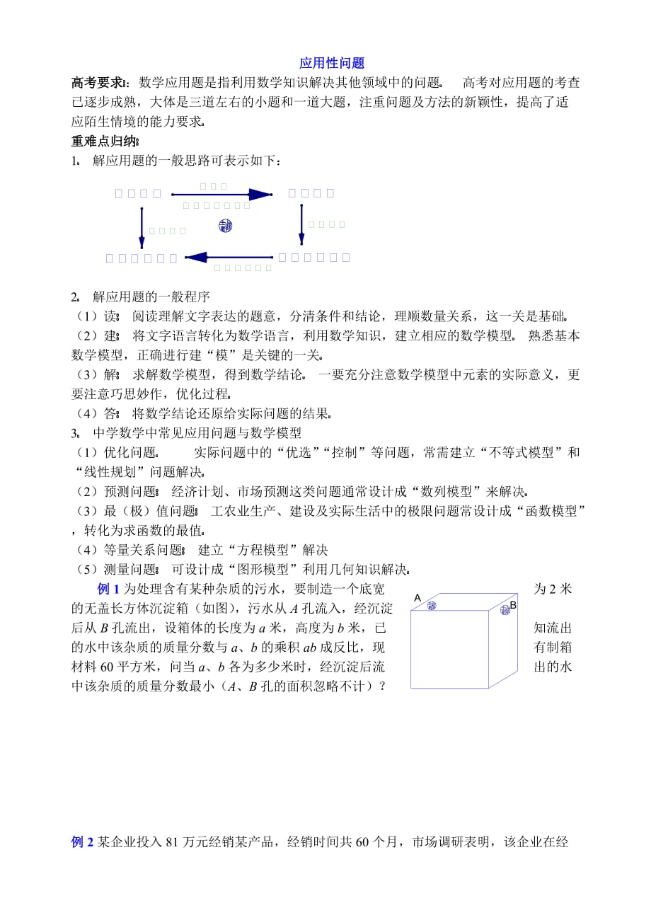 2020年广东高三数学科应用性问题综合训练_第1页
