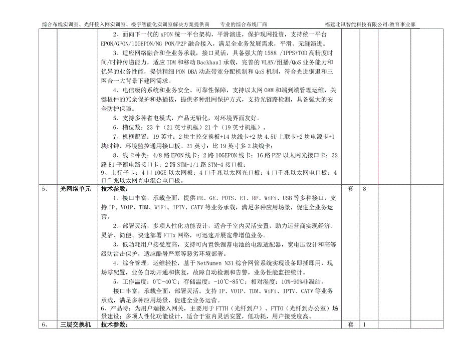 北讯FTTX实训室配置清单(光纤接入网、PON)_第3页