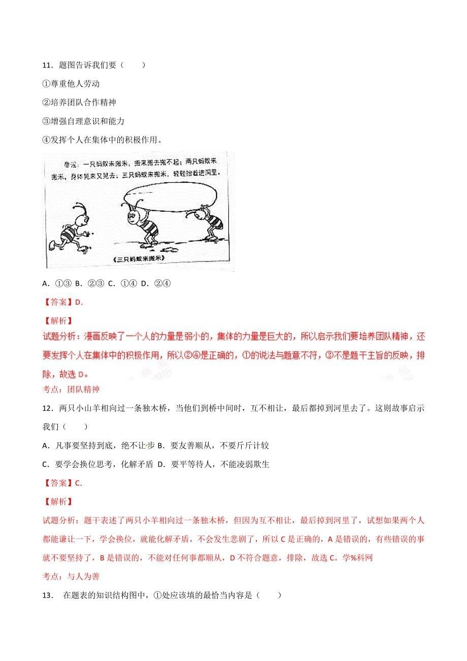 2017学年中考真题精品解析 政治（广东卷）（解析版）.doc_第5页