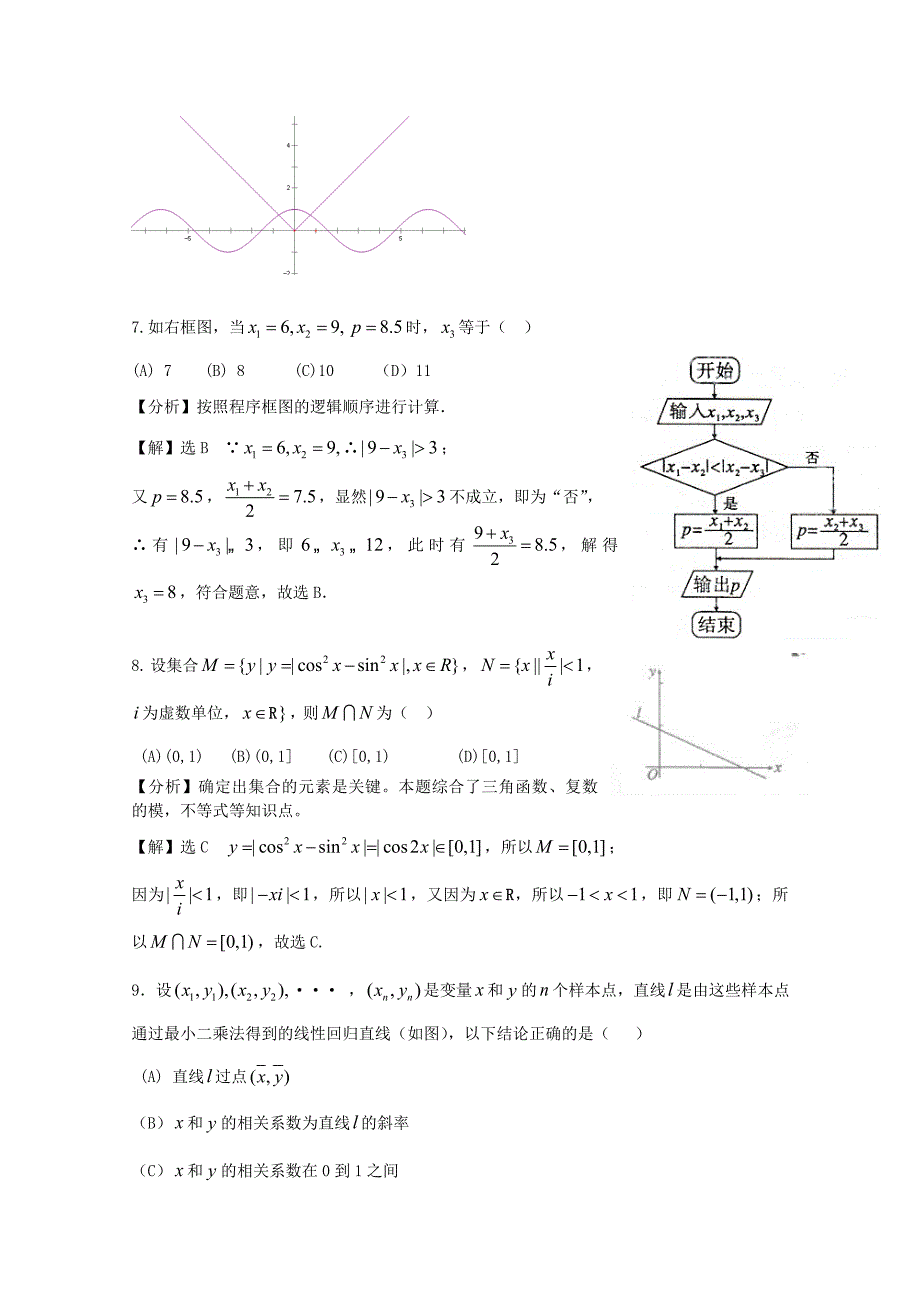 2020年普通高等学校招生全国统一考试数学文试题（陕西卷解析版）(1)_第3页