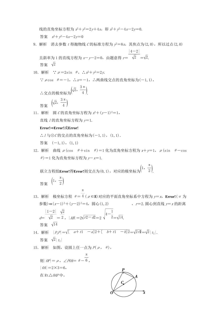 2020届高三数学二轮复习专题能力提升训练24 坐标系与参数方程 理_第4页