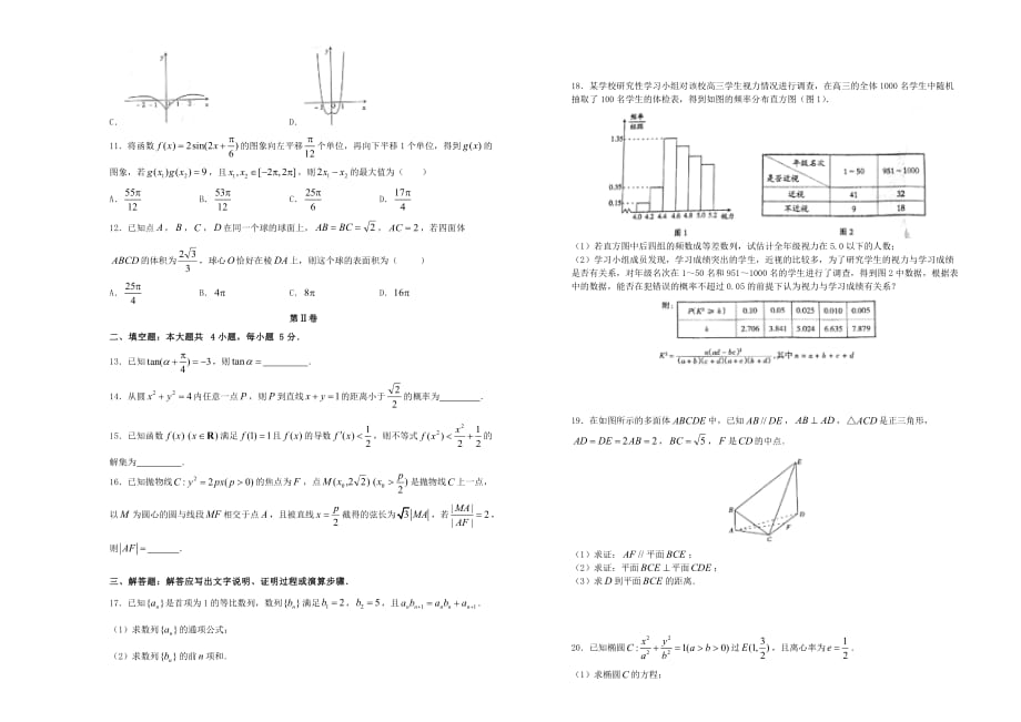北京市2020届高三数学2月特供卷（二）文_第2页