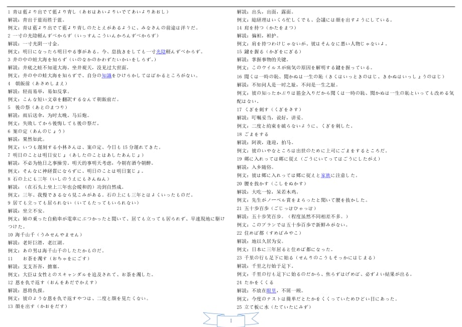 日语一级惯用语_第1页