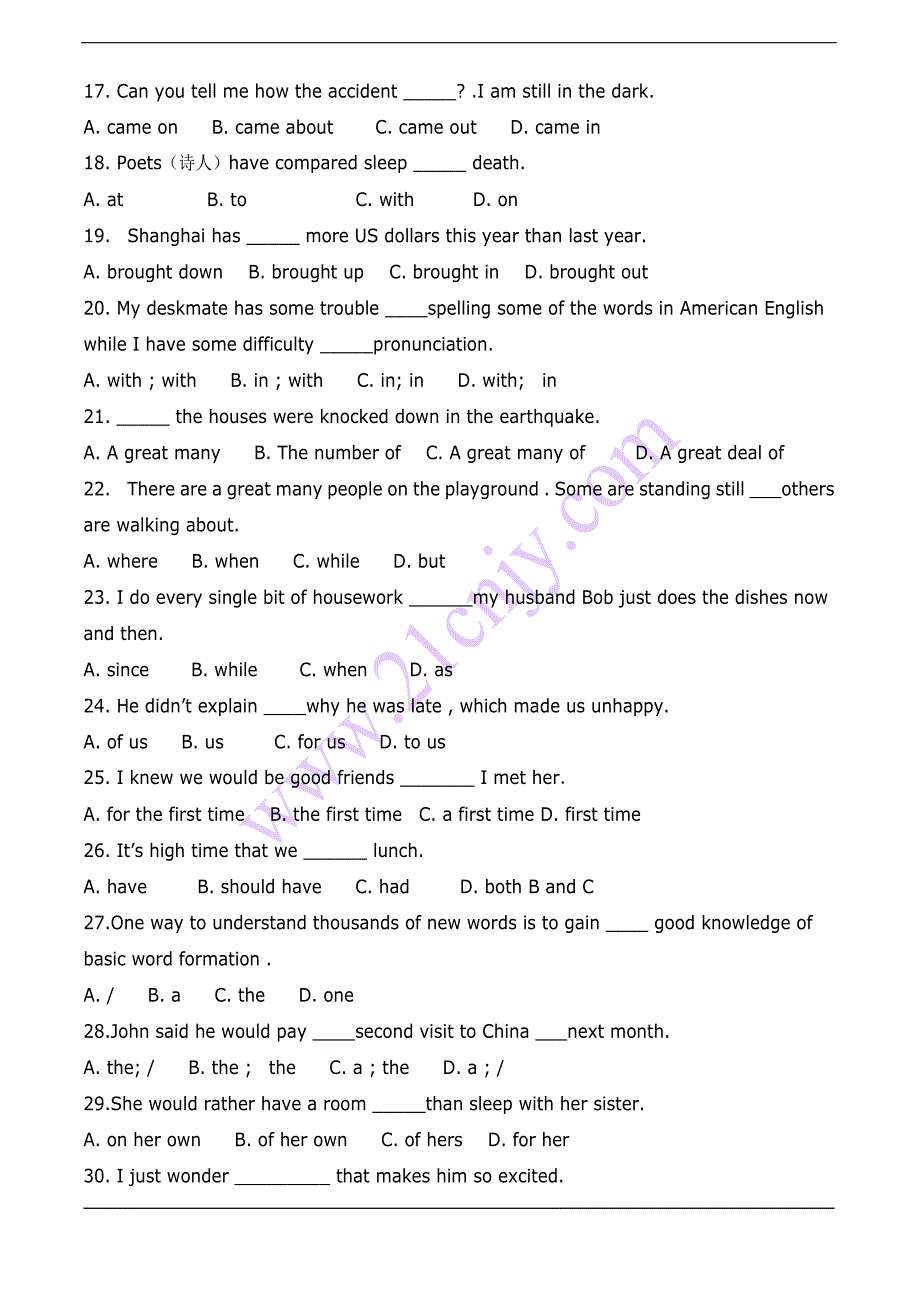 高一(上)Unit2 English Around the World知识点过关精选160题_第4页