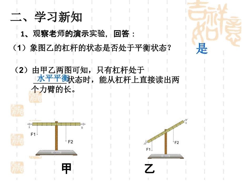 北京窦店中学八级物理 杠杆平衡的条件 .ppt_第5页