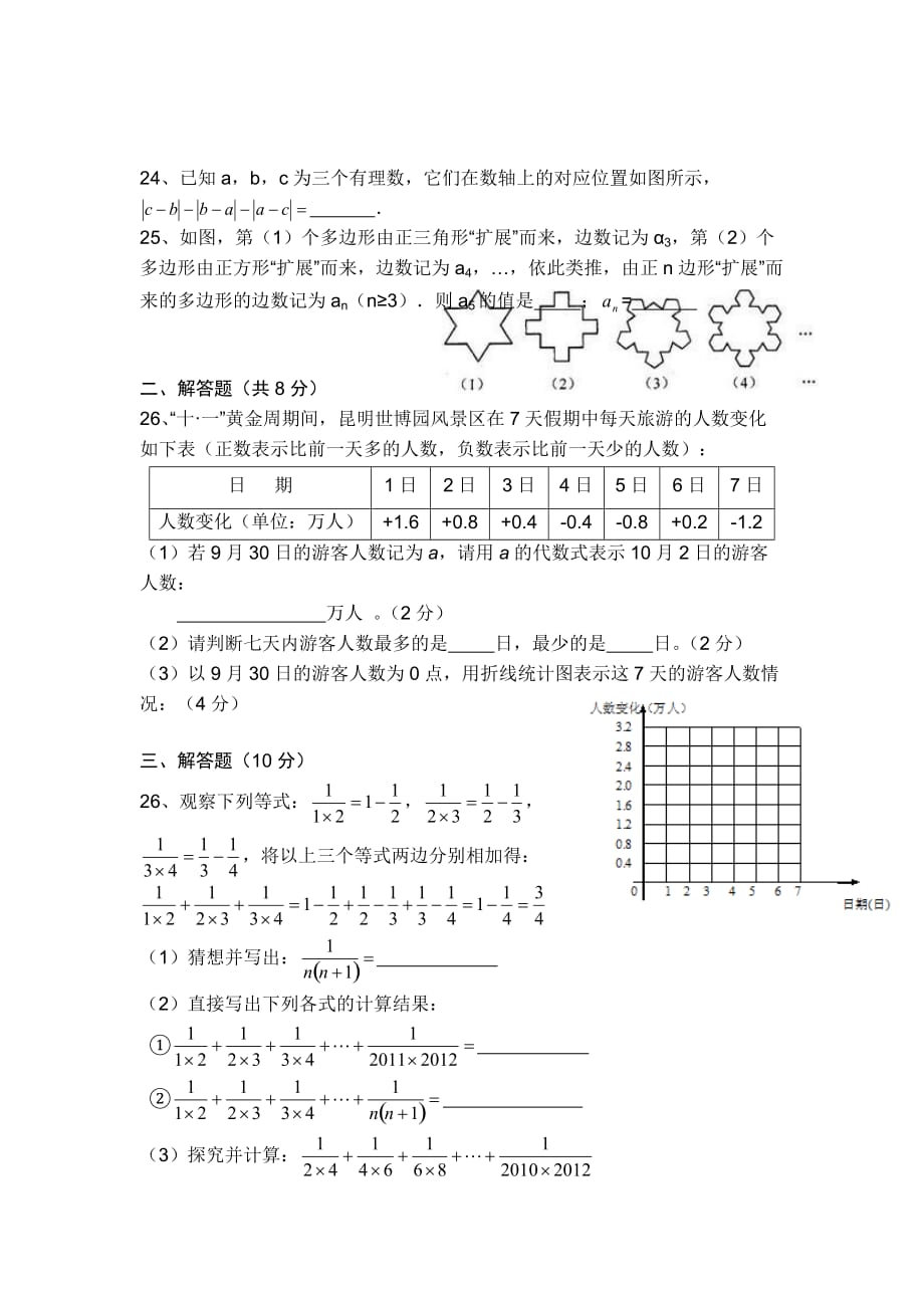 2013秋北师大版初中数学七年级上册期中测试题.doc_第4页