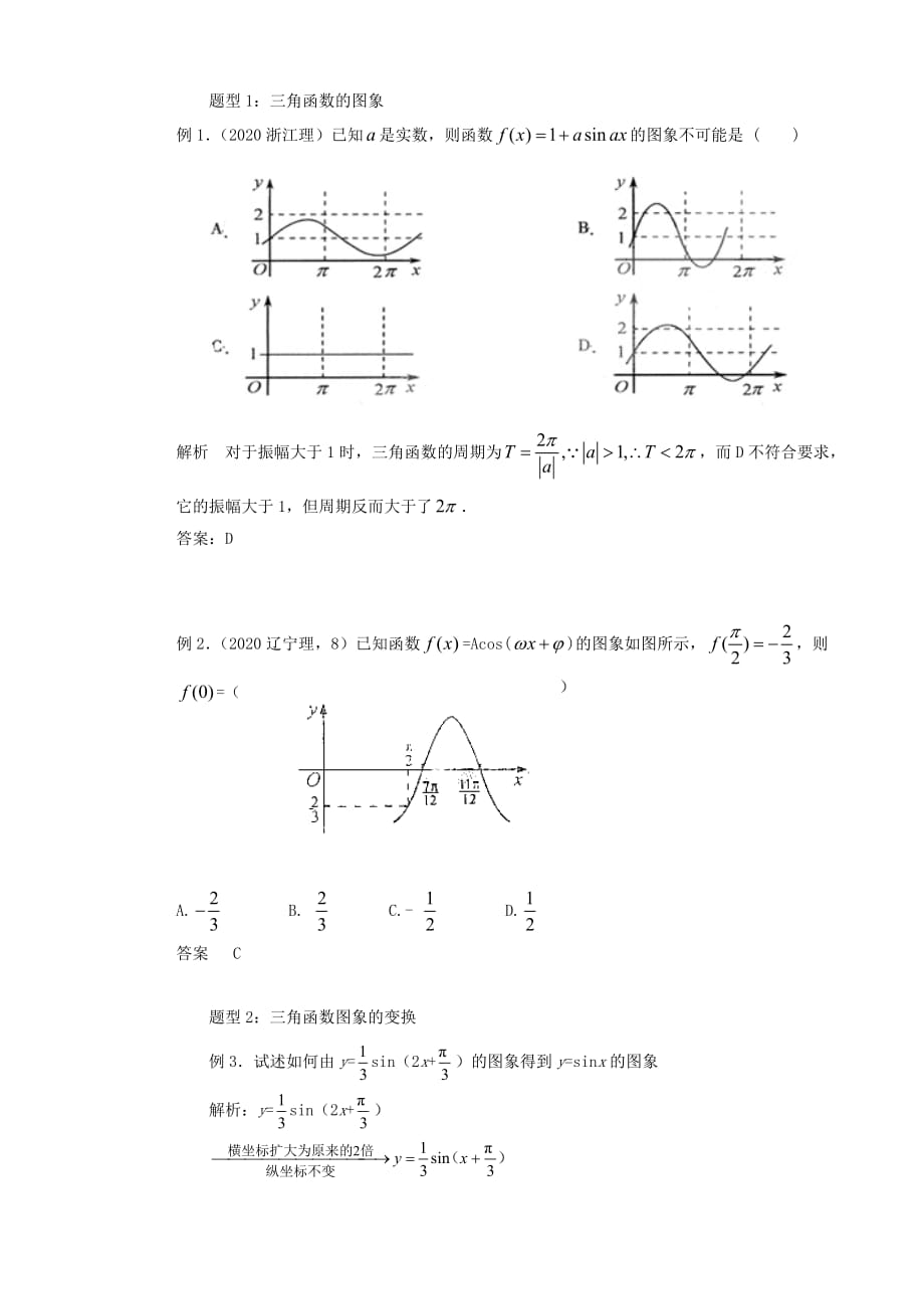 山东省2020届高考数学 权威预测 三角函数的图象与性质 新人教版_第3页