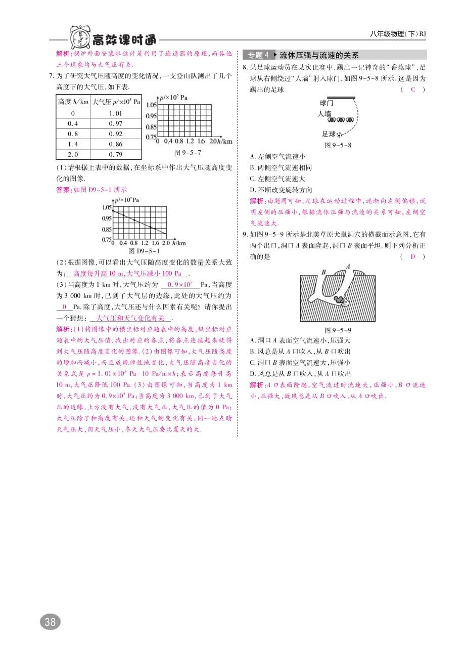 八级物理下册第九章压强高效训练pdf.pdf_第2页