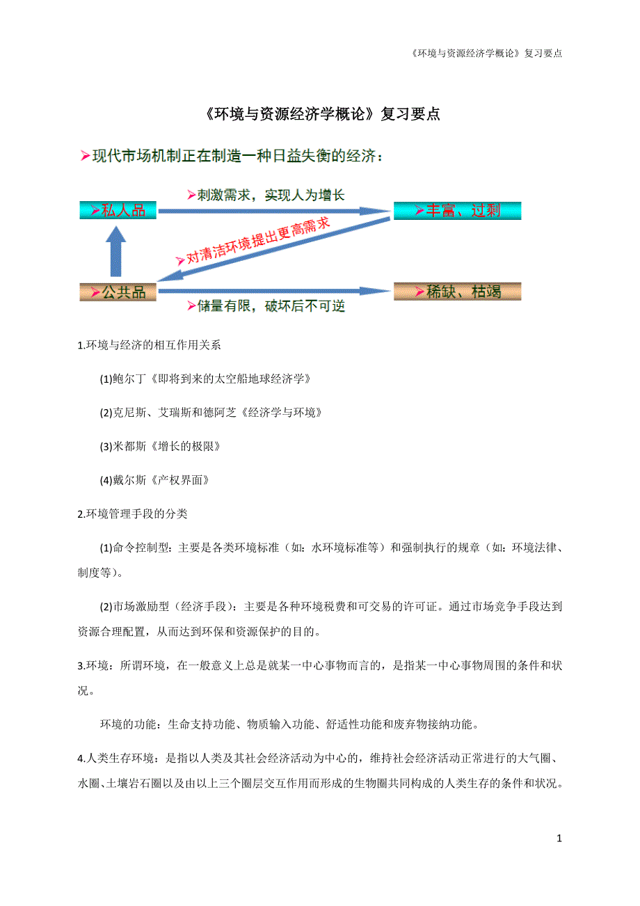 内蒙古农业大学《资源与环境经济学》复习要点.docx_第1页