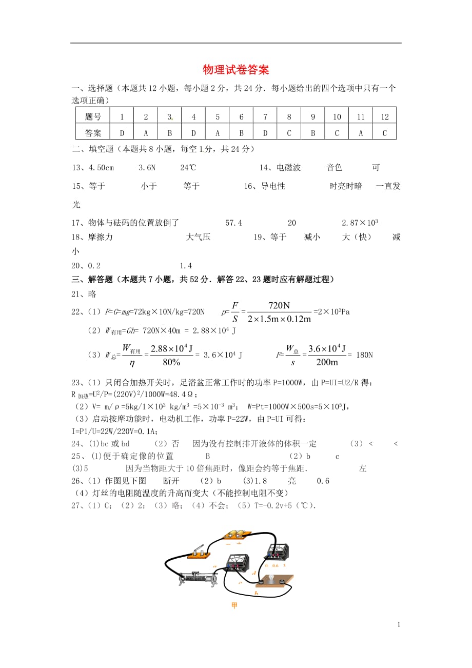 江苏九级物理第二次模拟.doc_第1页