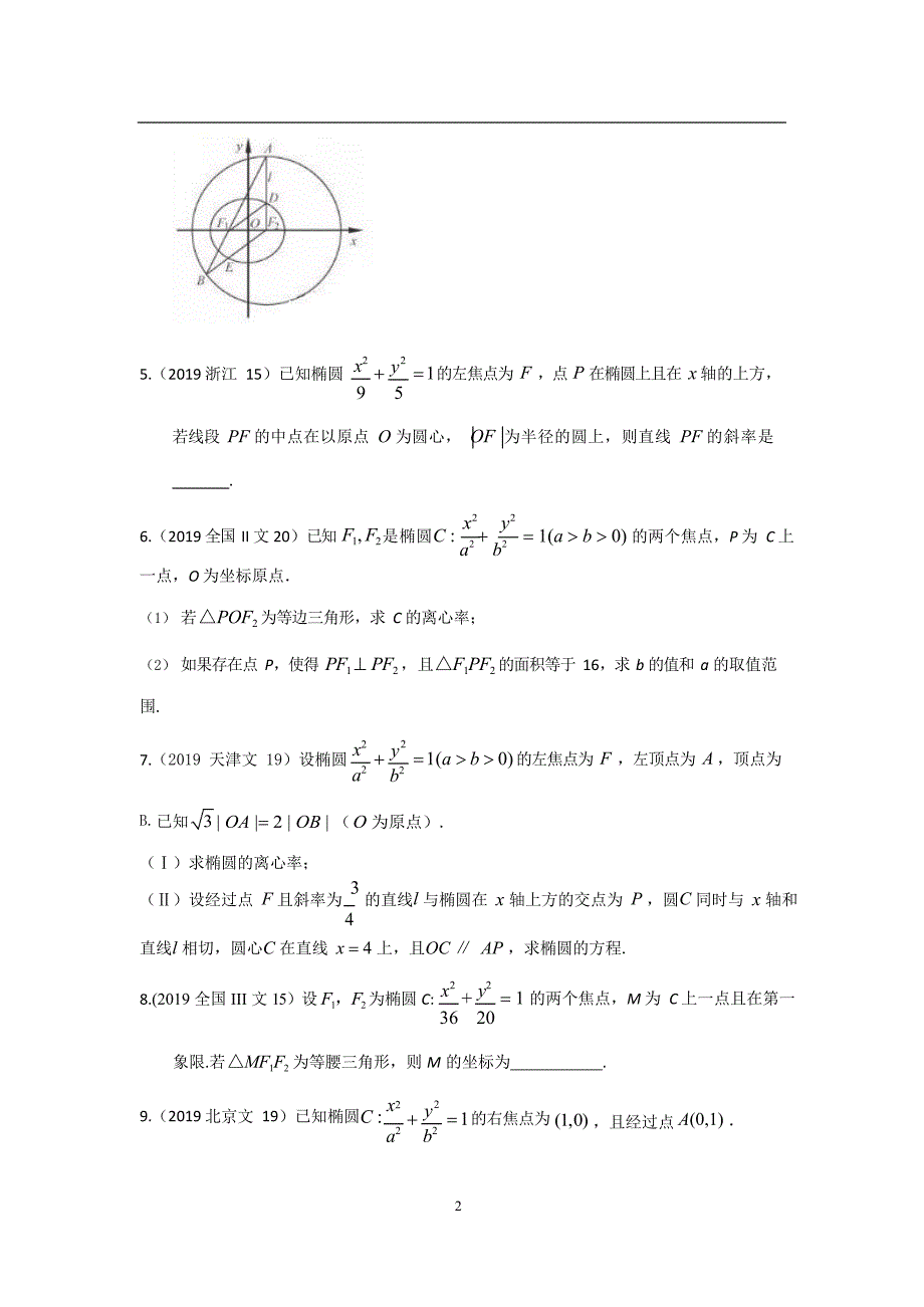高考文科数学汇编 专题九解析几何第二十五讲椭圆_第2页