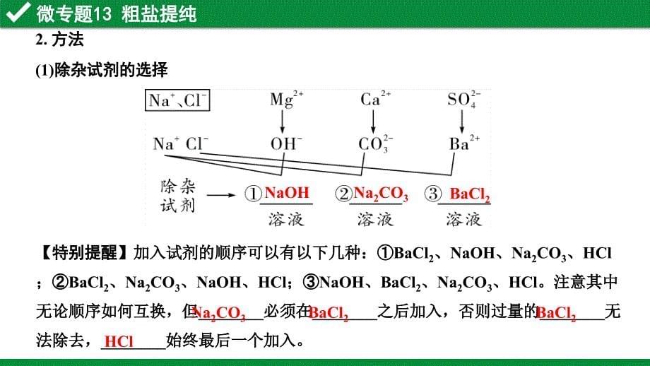 2020河南化学 人教版 微专题13 粗盐提纯_第5页