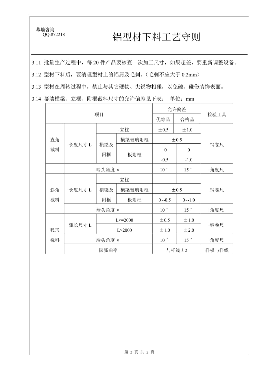 铝型材下料工艺守则_第2页