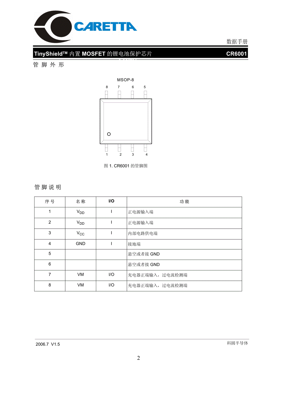 CR6001锂电池保护芯片_第2页