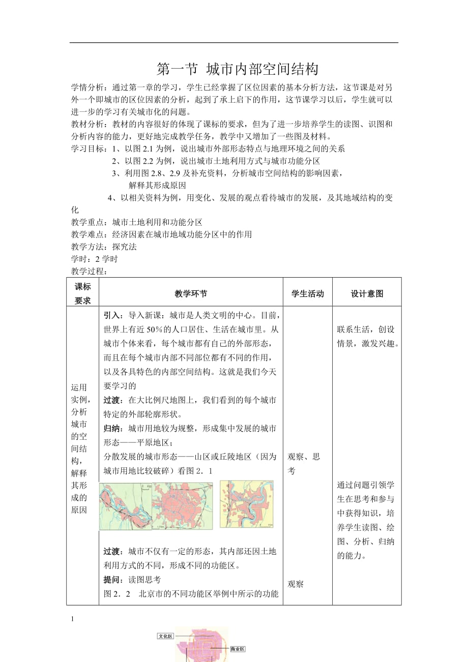 城市内部空间结构教案1电子教案_第1页