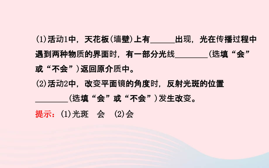 八级物理全册第四章第一节光的反射第二课时光的反射定律新沪科 1.ppt_第3页